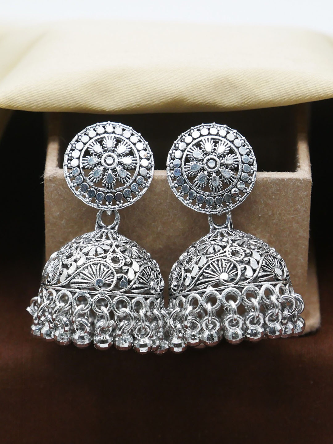 

Anouk Contemporary Jhumkas Earrings, Silver