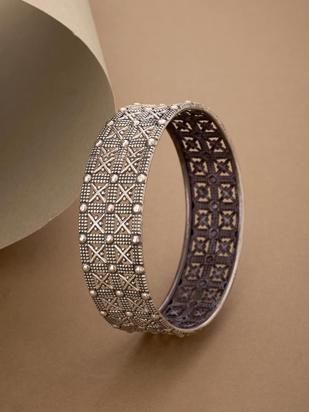

Fabindia Brass Plated Bangle, Silver
