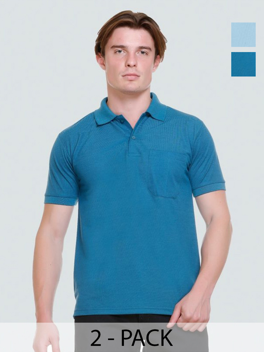 

Yoorix Men 2 Polo Collar T-shirt, Blue
