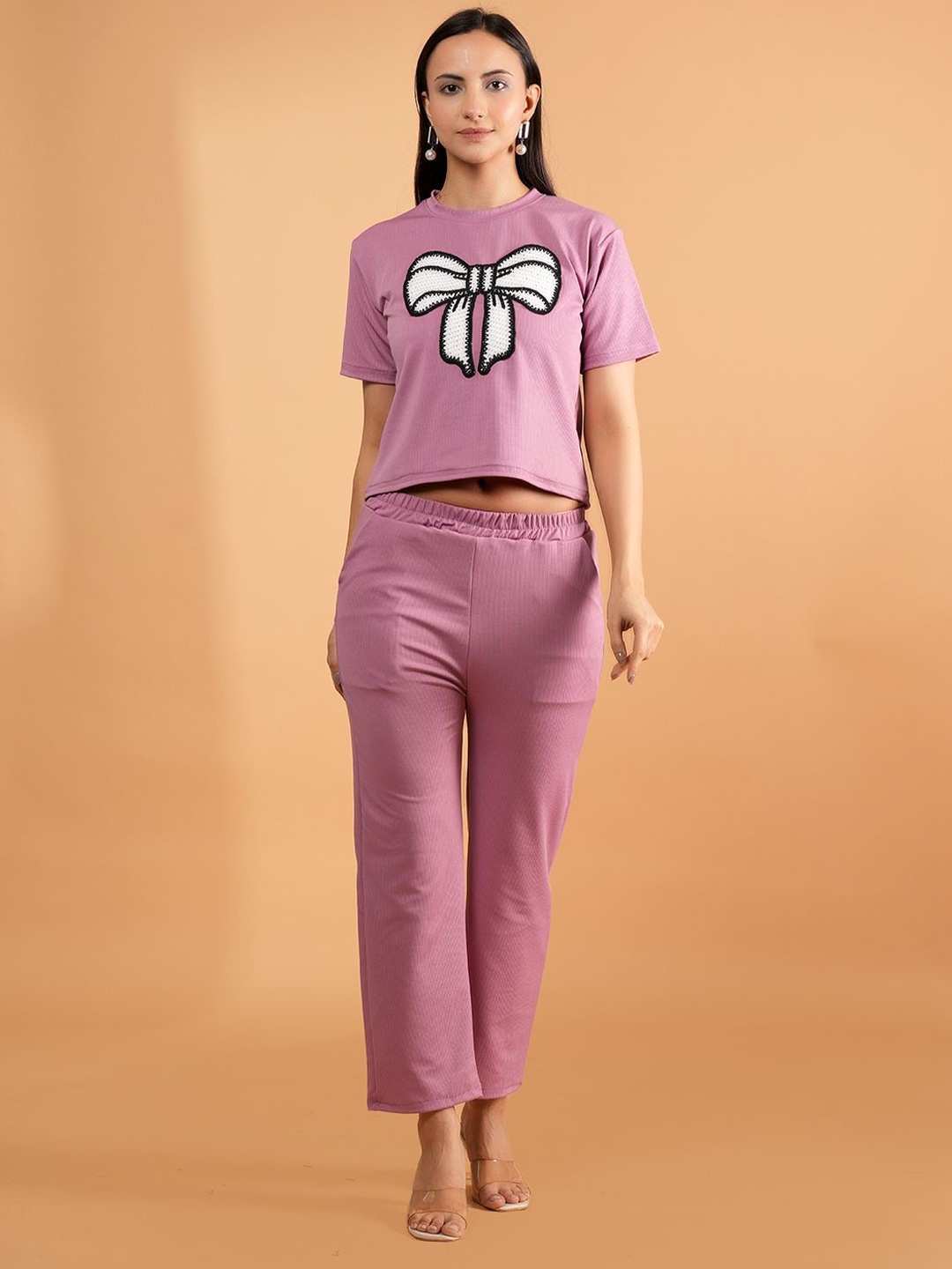 

Belfry Round Neck Top & Trousers Co-Ords Set, Pink