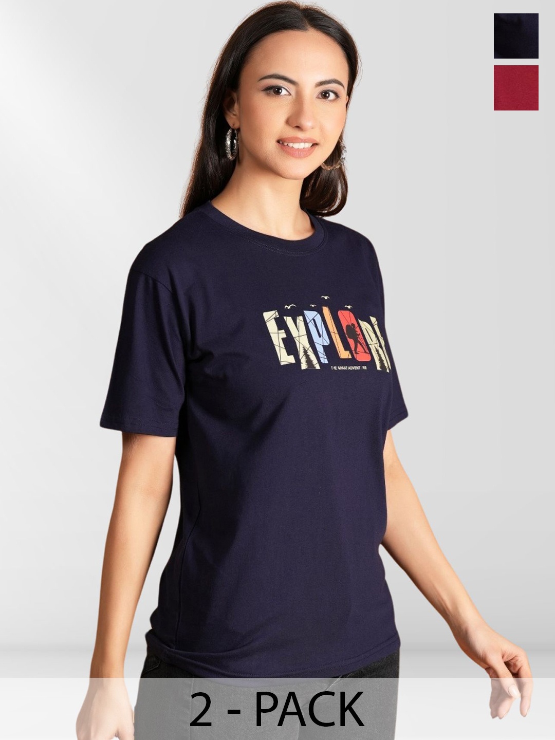 

Belfry Women Typography 2 Printed Applique T-shirt, Multi