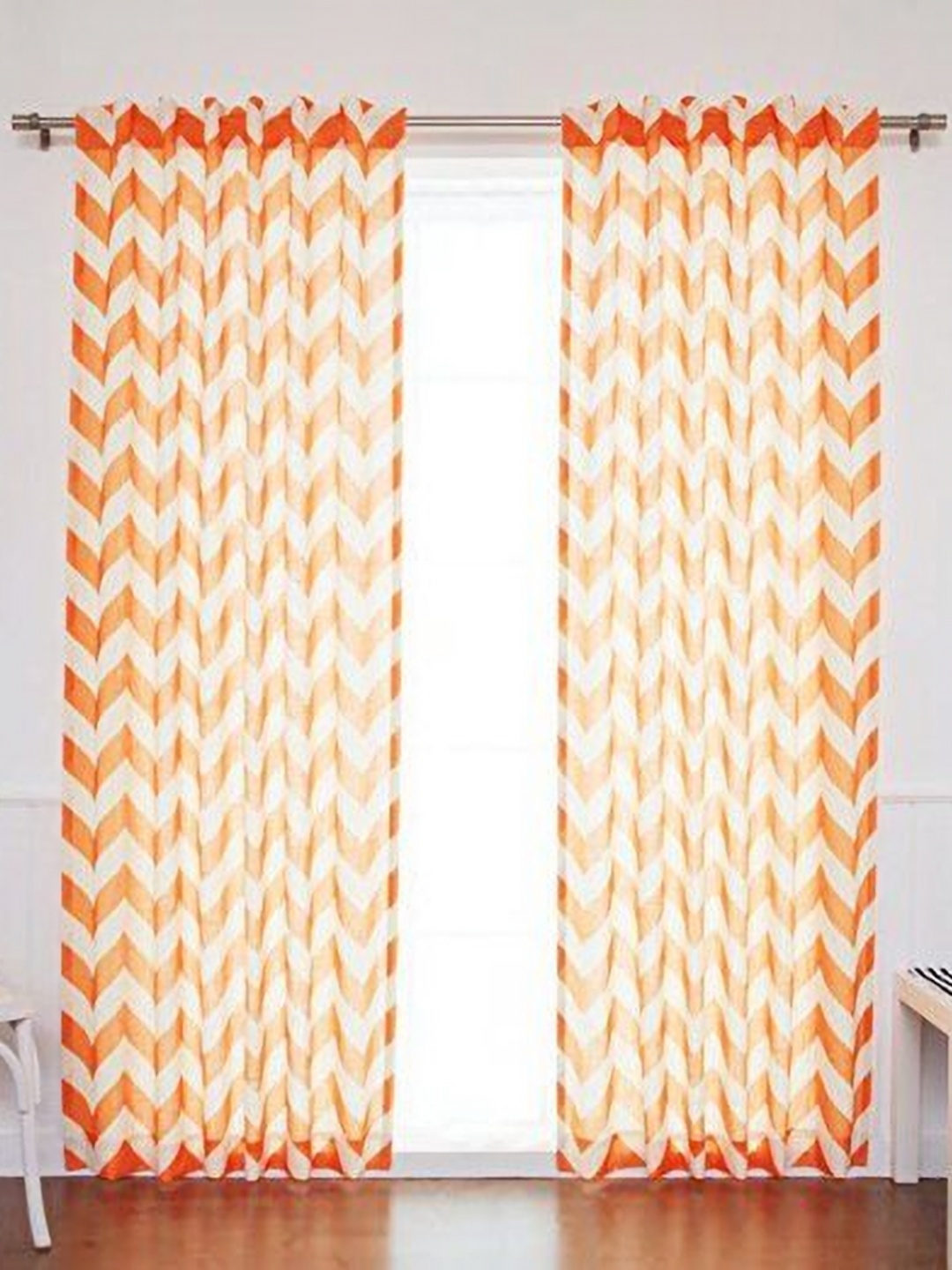 

Dekor World Multicoloured Set of 2 Sheer Window Curtain, Multi