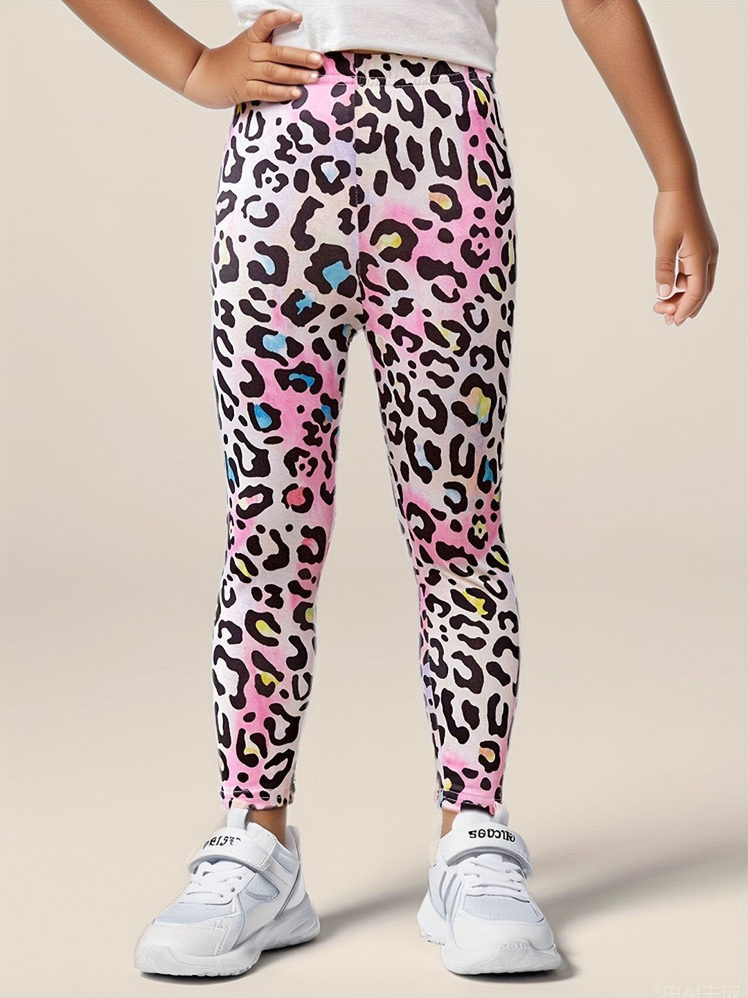 

YK Girls Printed Smart Slim Fit Trousers, White