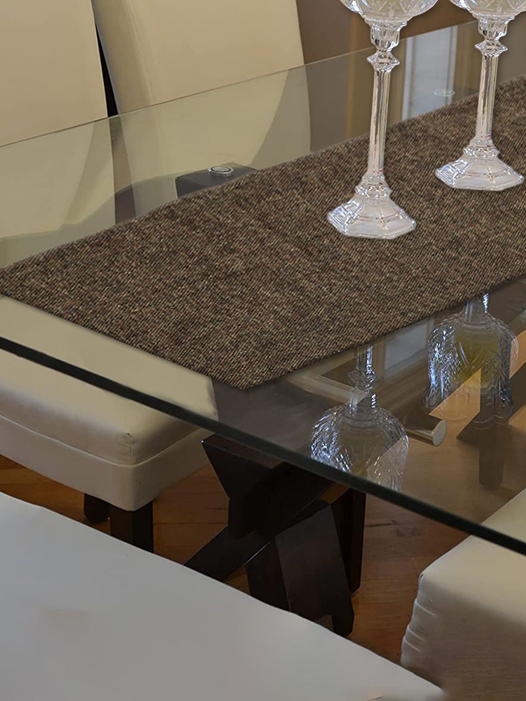 

Kuber Industries Brown Table Runner