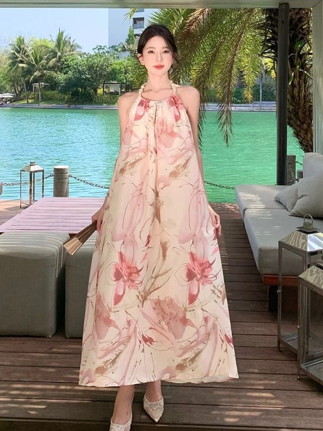 

LULU & SKY Floral Print Maxi Dress, Multi