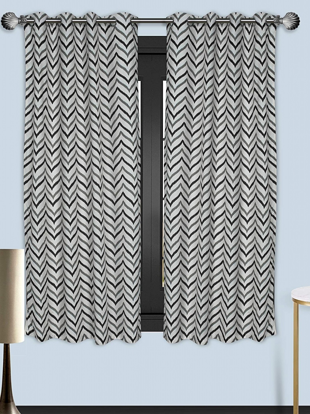 

Dekor World Multicoloured Set of 2 Window Curtain, Multi