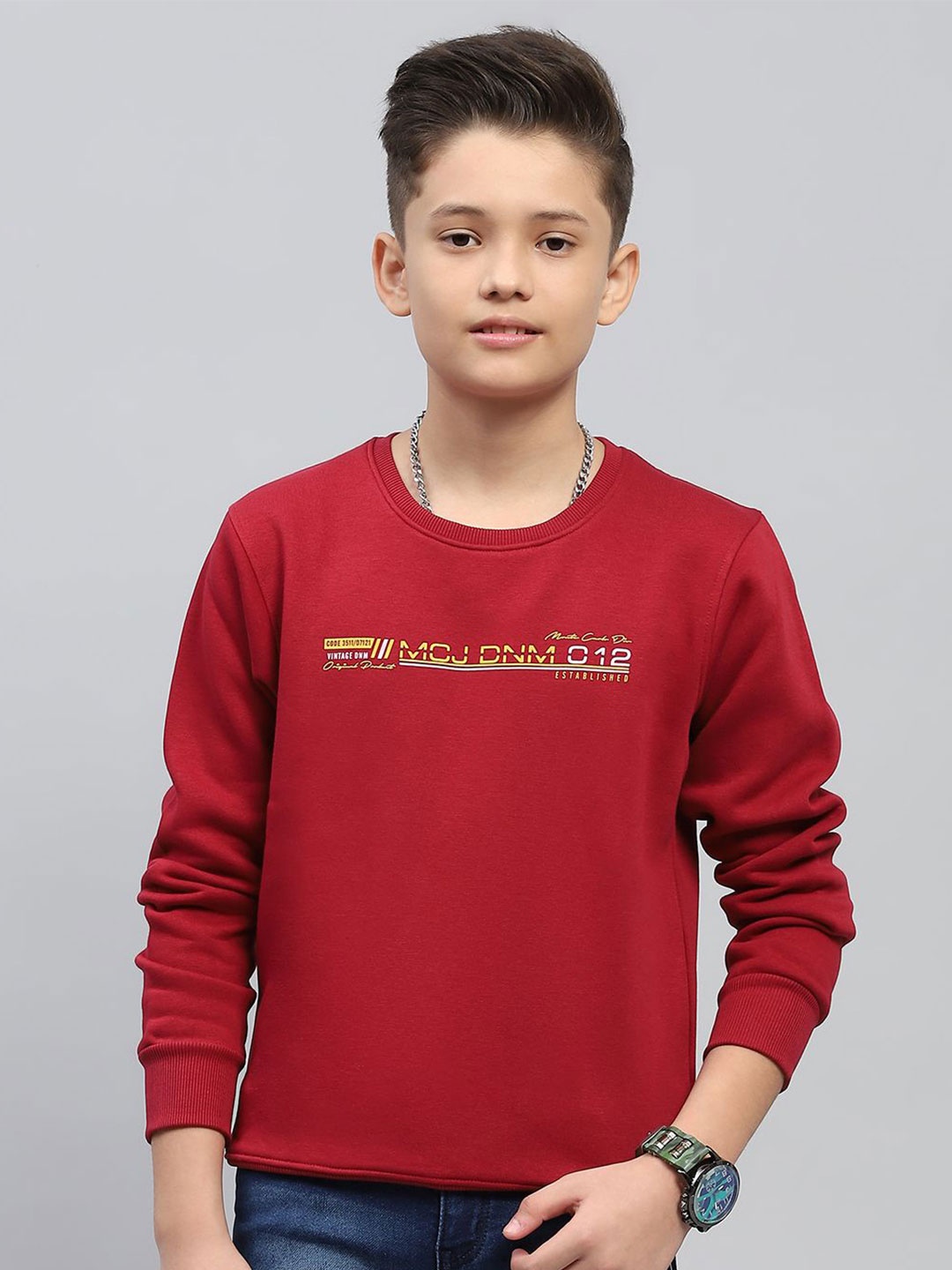 

Monte Carlo Boys Printed Sweatshirt, Maroon