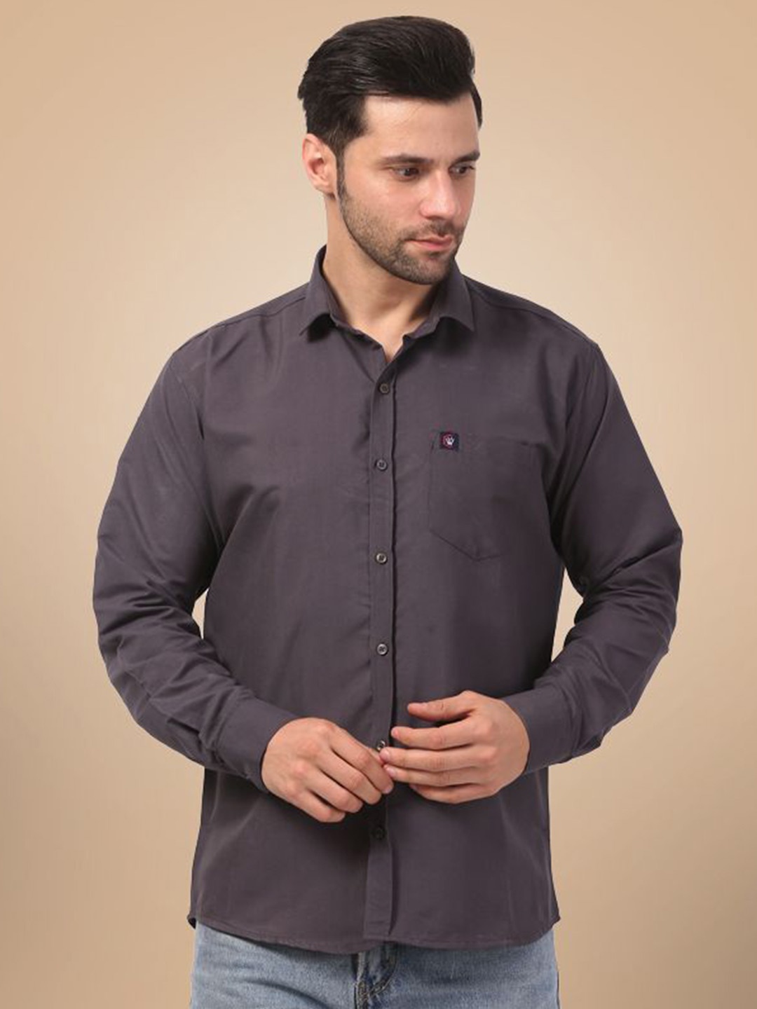

CLUBWIN Men Opaque Formal Shirt, Grey