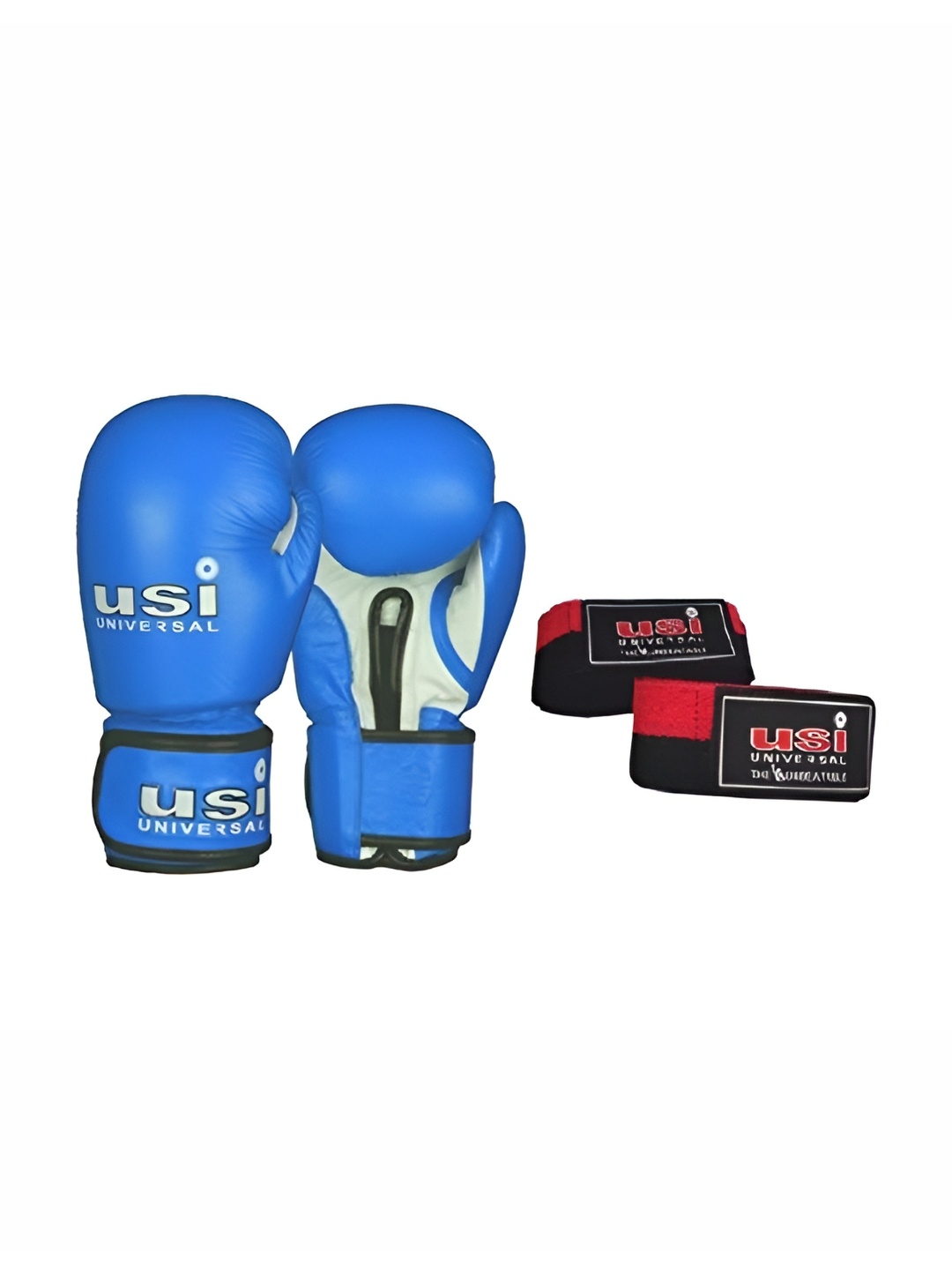 

USI UNIVERSAL THE UNBEATABLE Printed Boxing Gloves With Hand Wrap, Blue
