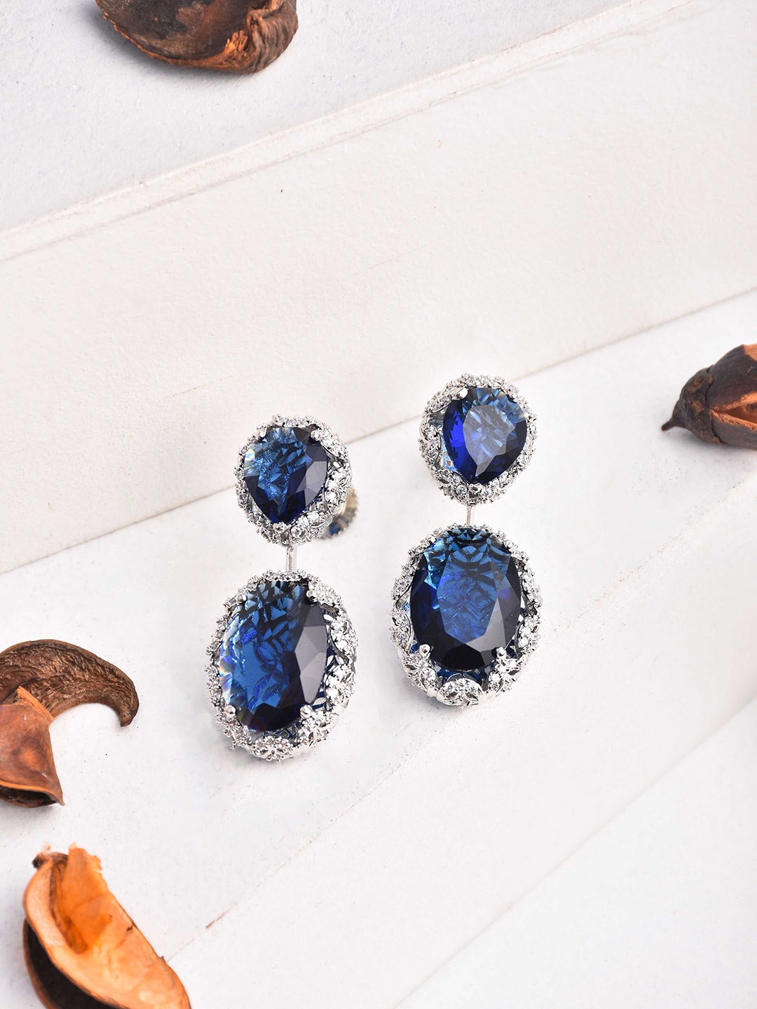 

Reenisaa Oval Drop Earrings, Blue
