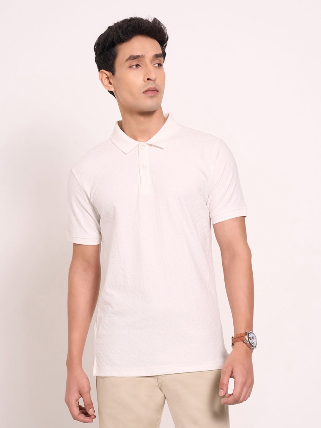 

Peregrine by Pantaloons Men Polo Collar Slim Fit T-shirt, Blue