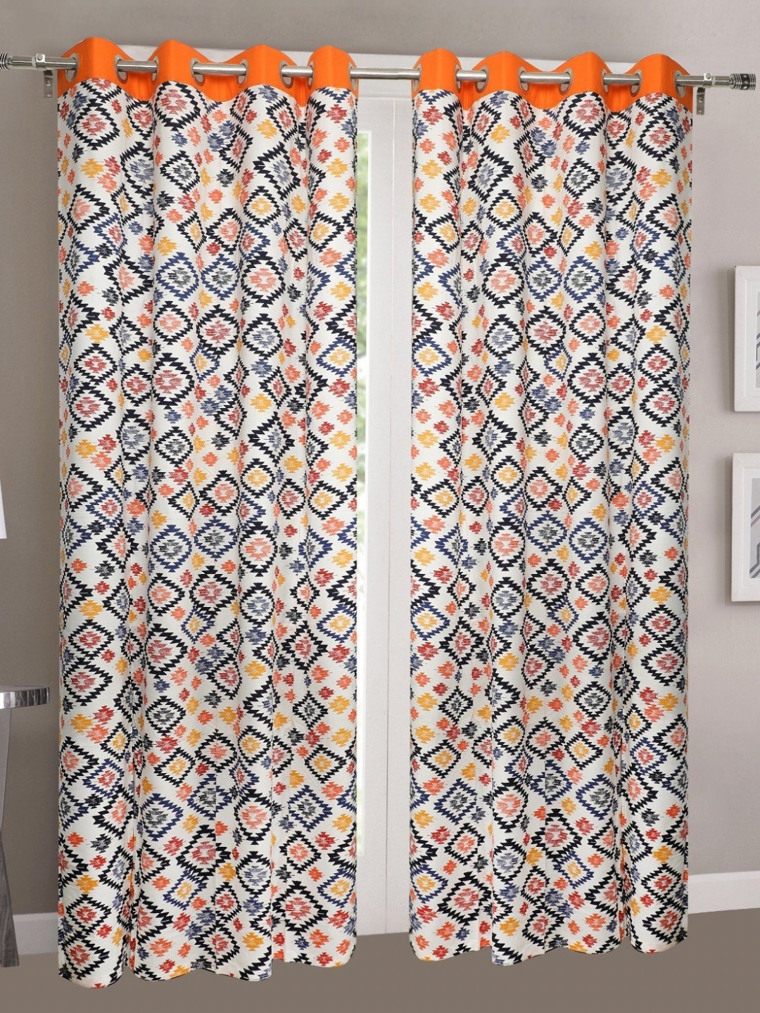 

Dekor World Multicoloured Set of 2 Window Curtain, Multi