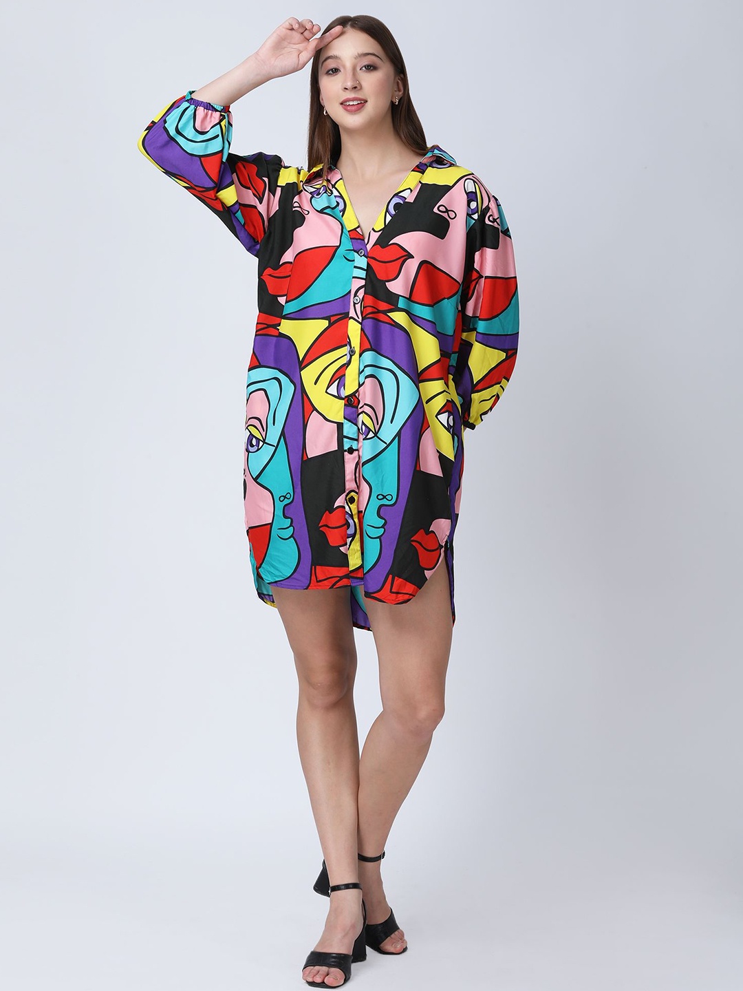 

SZN Print A-Line Dress, Red