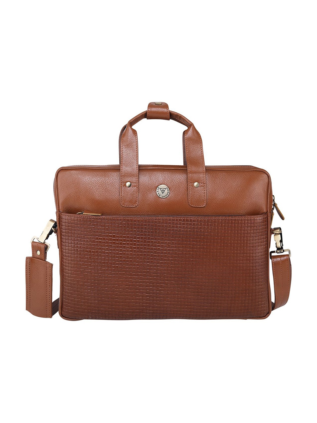 

Steve Jhonson Men Leather Laptop Bag, Tan