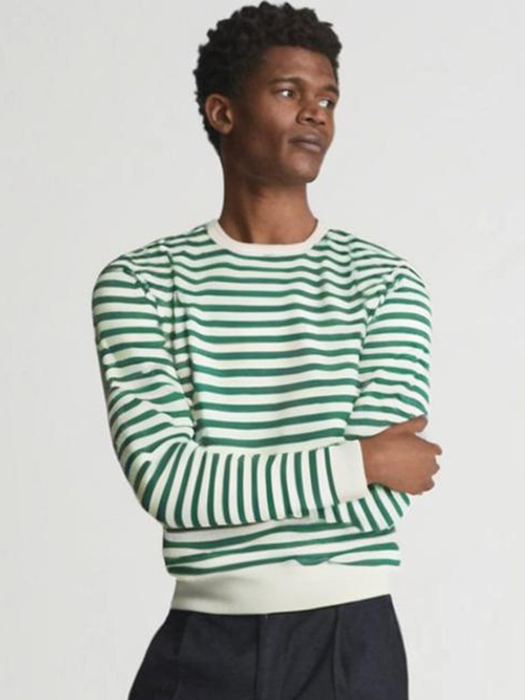 

MACK JONNEY Men Striped Pockets T-shirt, Green