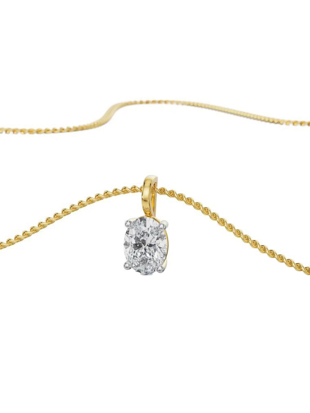

Emori 0.5 CT Oval Lab Grown Diamond Pendant, Gold