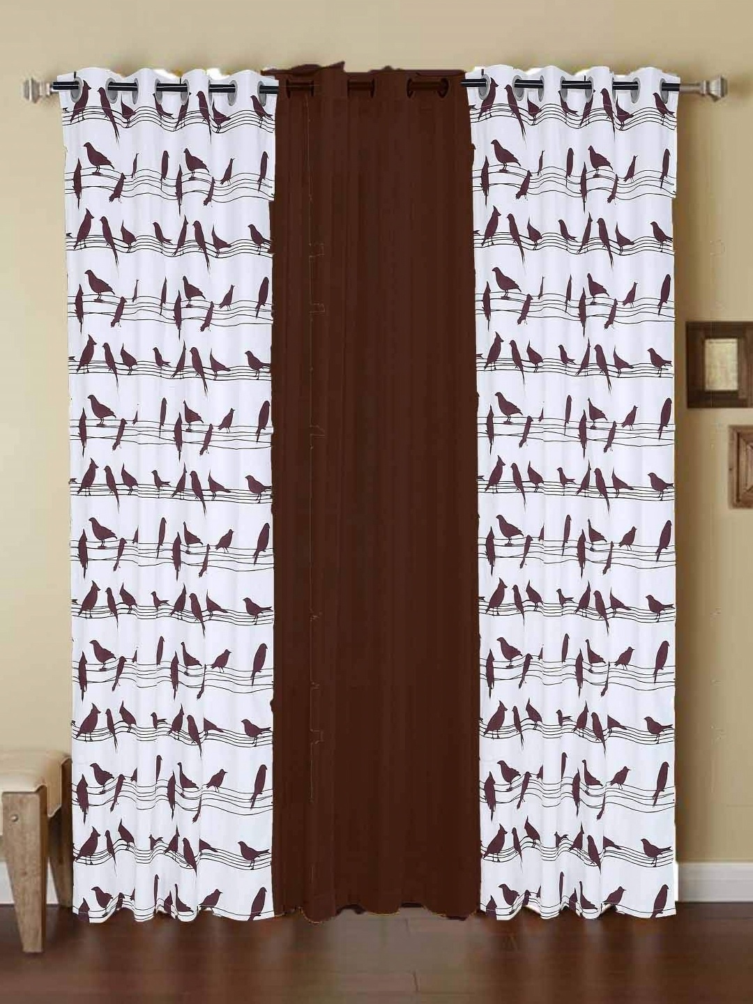

Dekor World Multicoloured Set of 3 Long Door Curtain, Multi