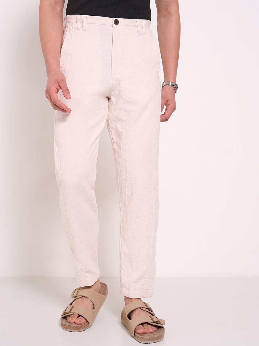 

7 Alt by Pantaloons Men Slim Fit Chinos Trousers, Grey
