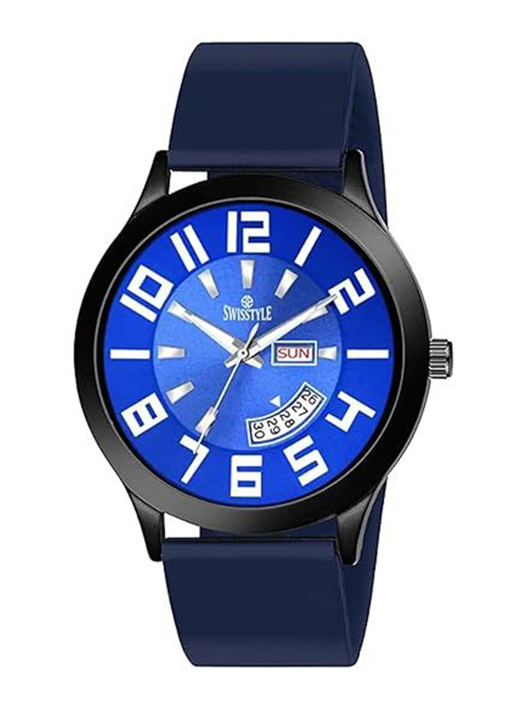 

SWISSTYLE Men Brass Embellished Dial & Stainless Steel Straps Analogue Watch SS-GR1803-BLU-BLU, Blue