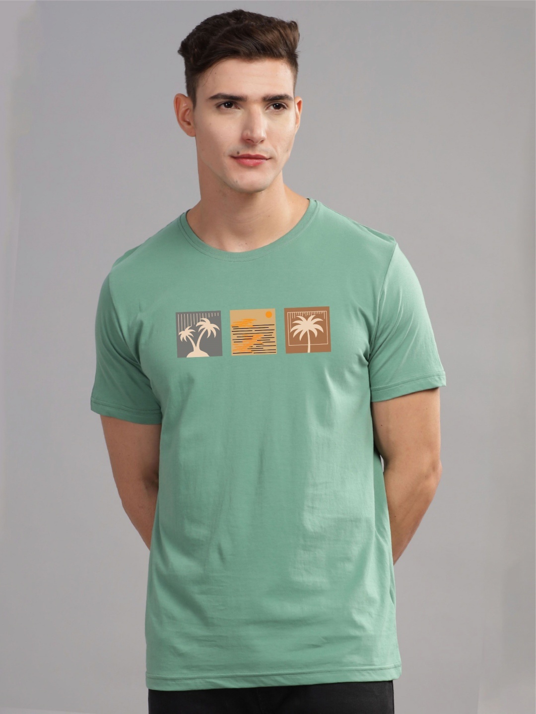 

ADRO Men Printed T-shirt, Sea green