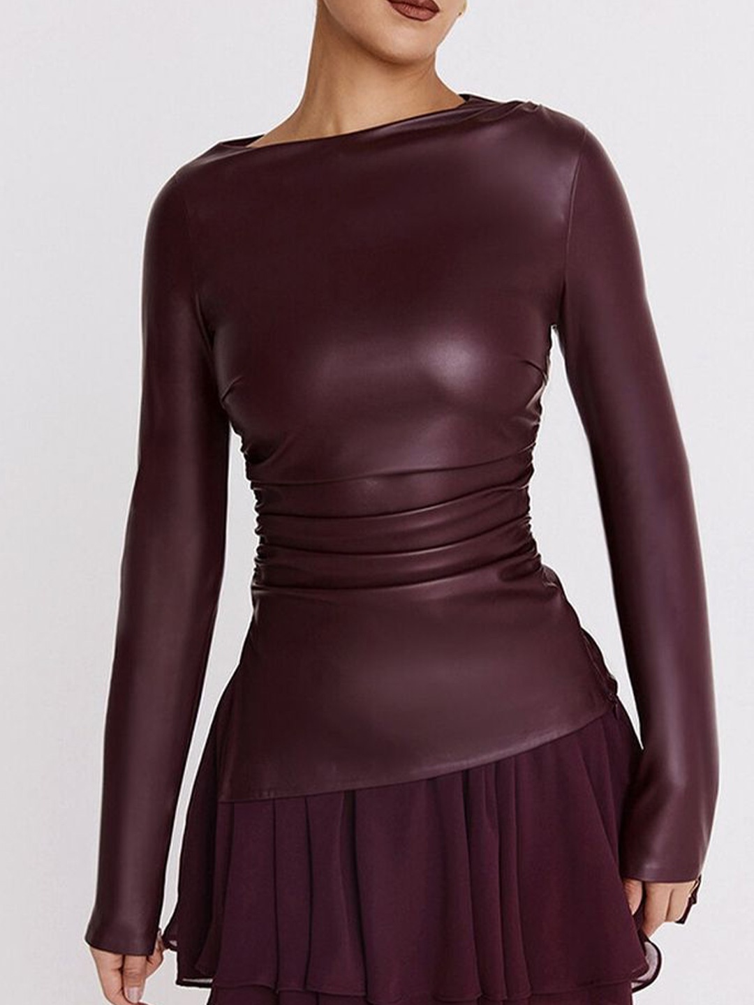 

LULU & SKY Longline Top, Maroon