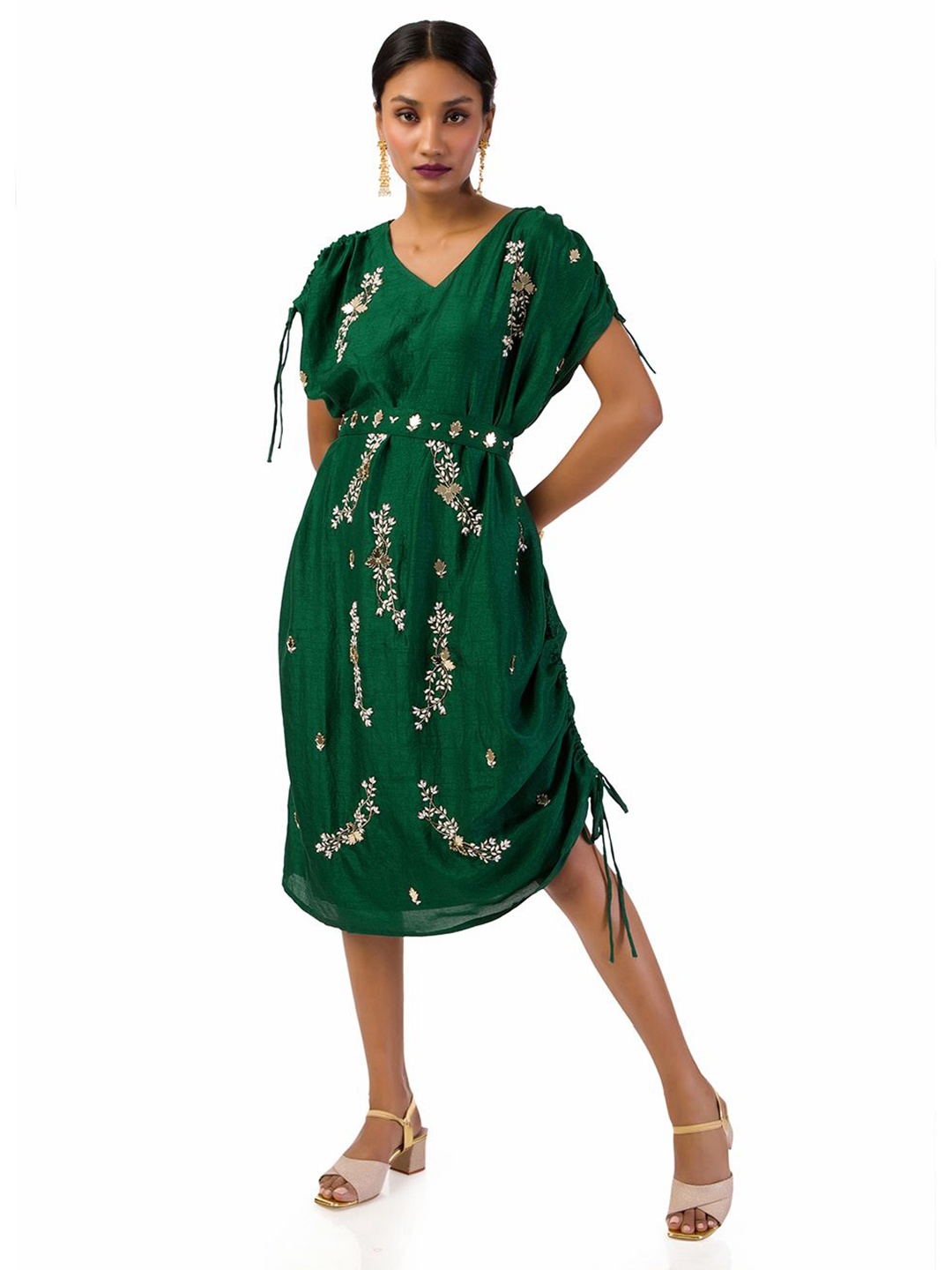 

Mystake By Meghna Shah Print Fit & Flare Midi Dress, Green