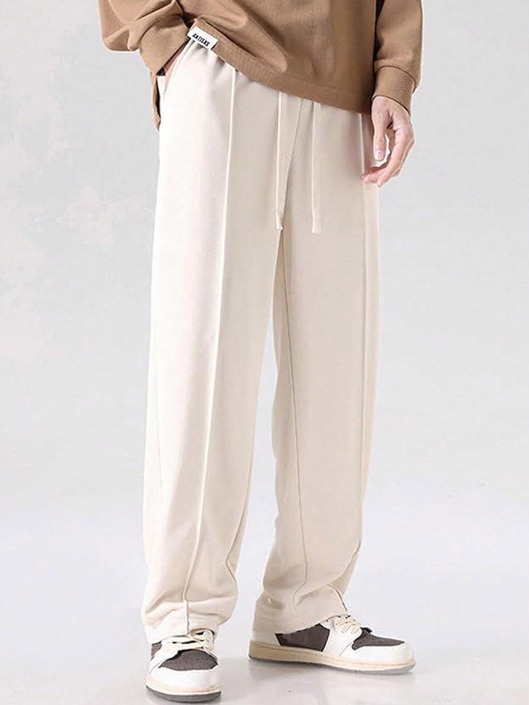 

MACK JONNEY Men Mid-Rise Track Pants, Off white