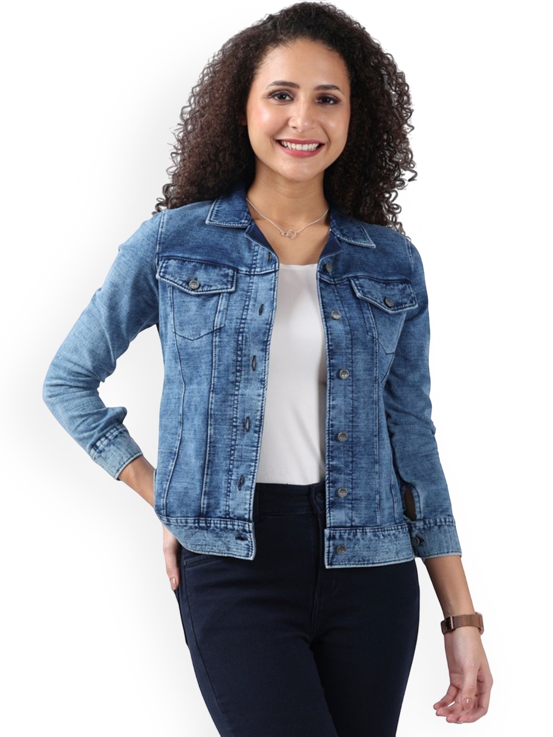 

Bonnaty Women Cotton Fashion Jacket, Blue