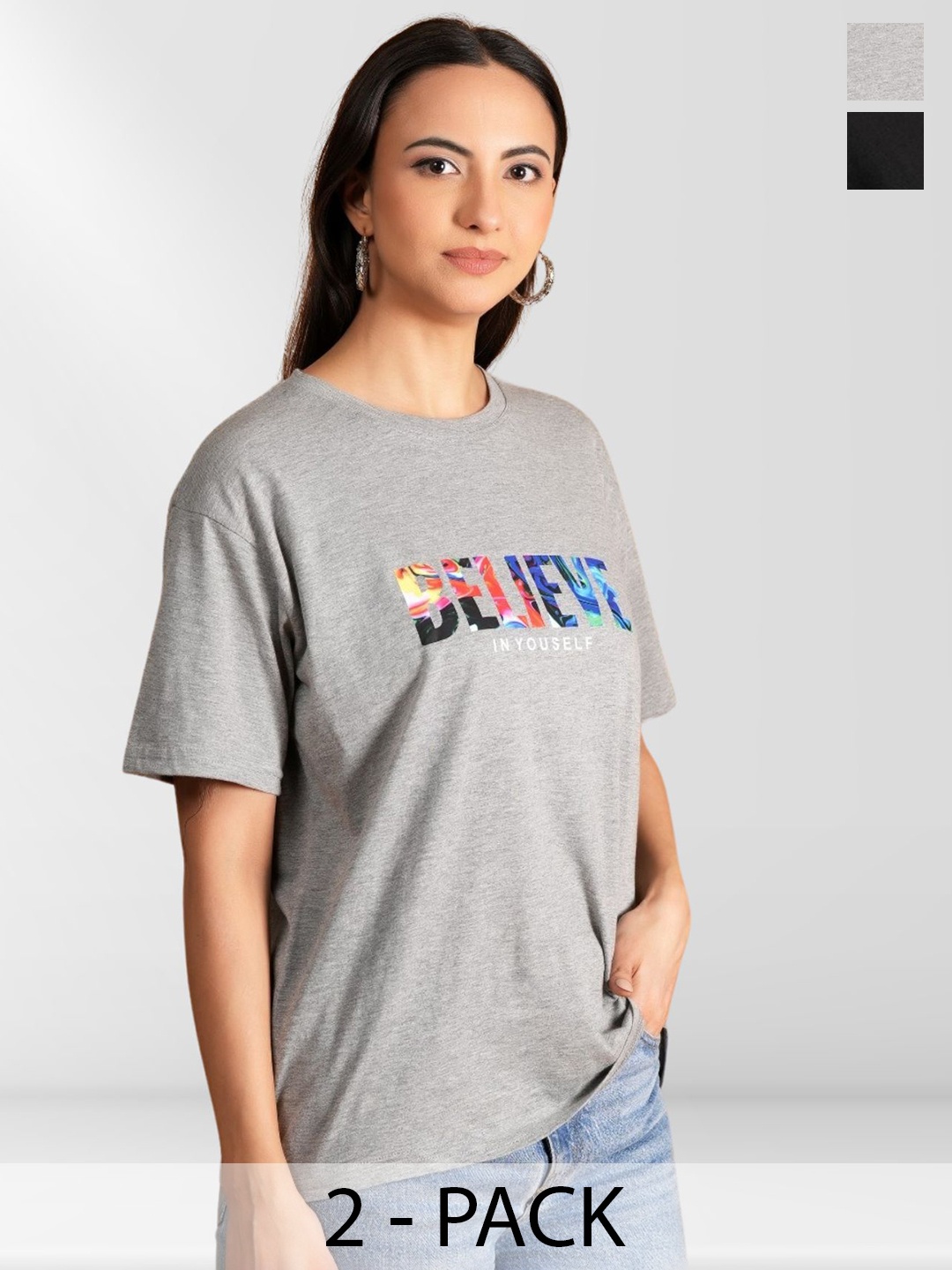 

Belfry Women Typography 2 Printed Applique T-shirt, Multi