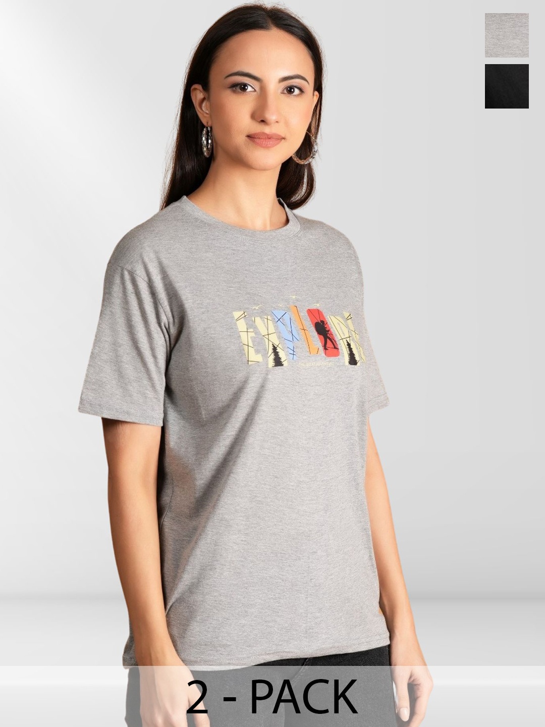 

Belfry Women Typography 2 Printed Applique T-shirt, Multi