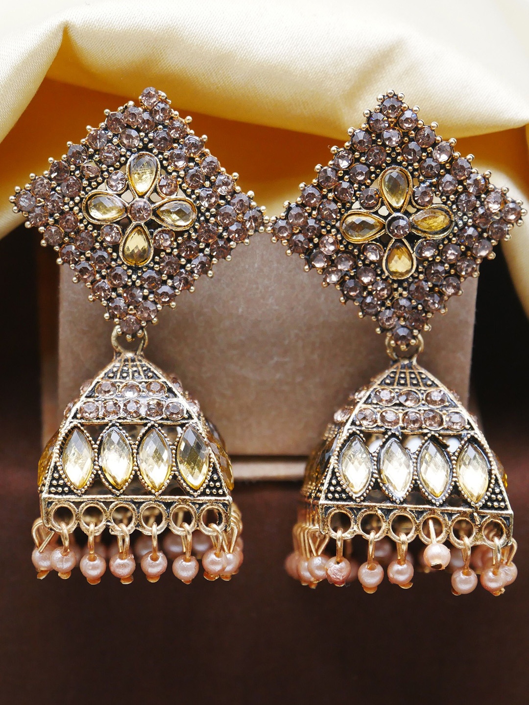 

Anouk Contemporary Jhumkas Earrings, Gold