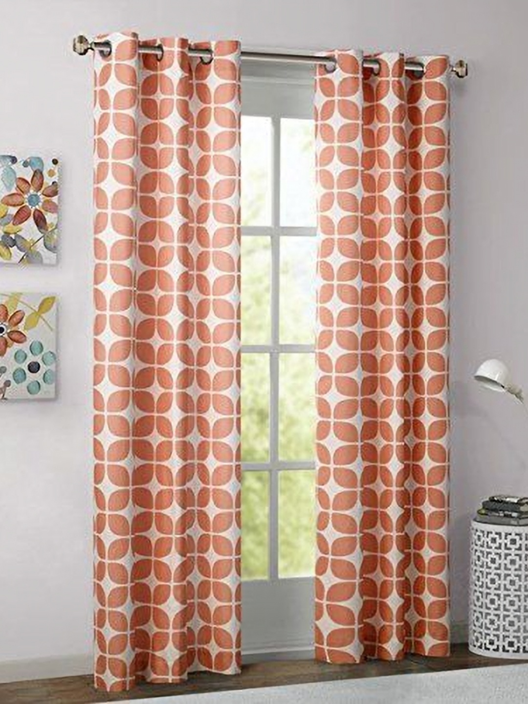 

Dekor World Multicoloured Set of 2 Window Curtain, Multi