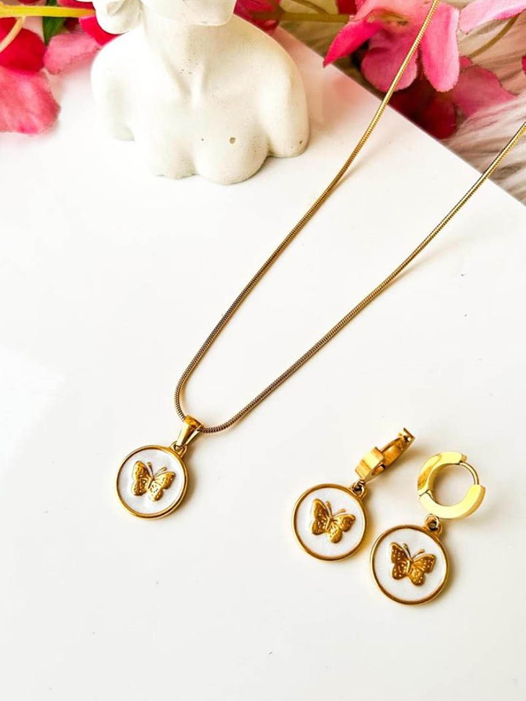 

TANLOOMS Gold-Plated Enamel Jewellery Set