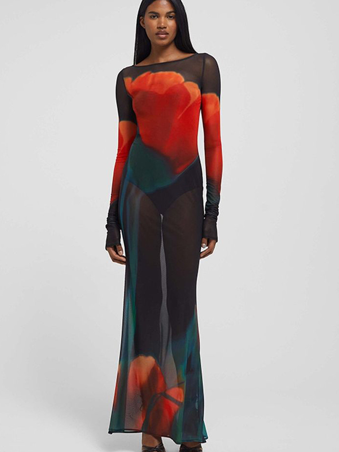 

LULU & SKY Colourblocked Maxi Dress, Black