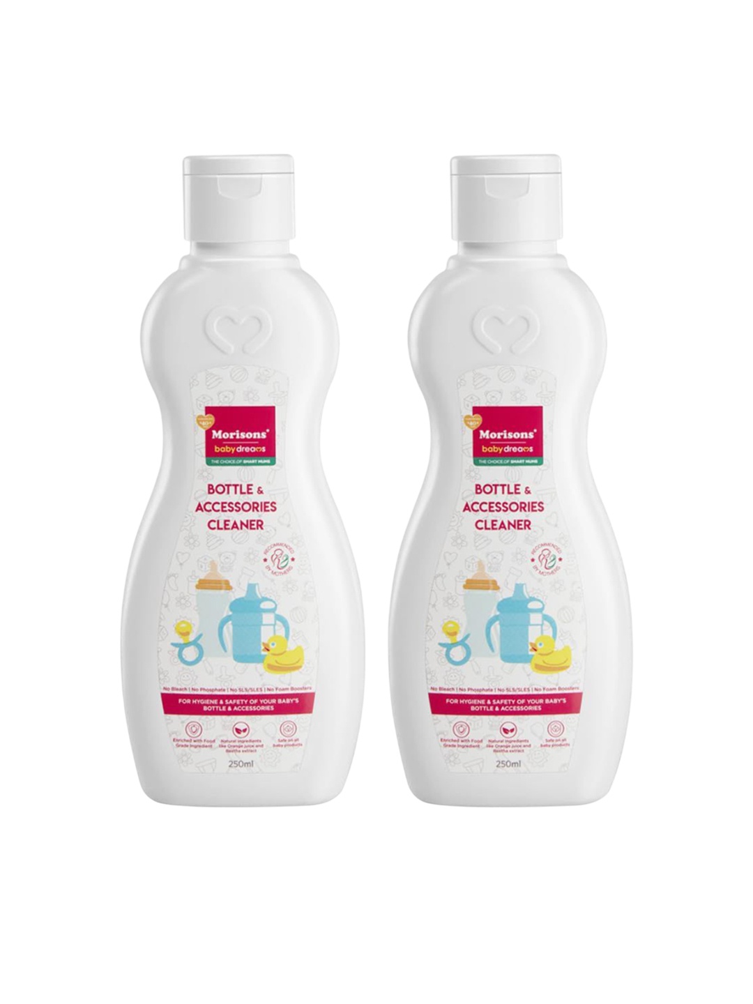 

Morisons Baby Dreams Set Of 2 Bottle & Accessories Cleaner - 250 ml Each, White