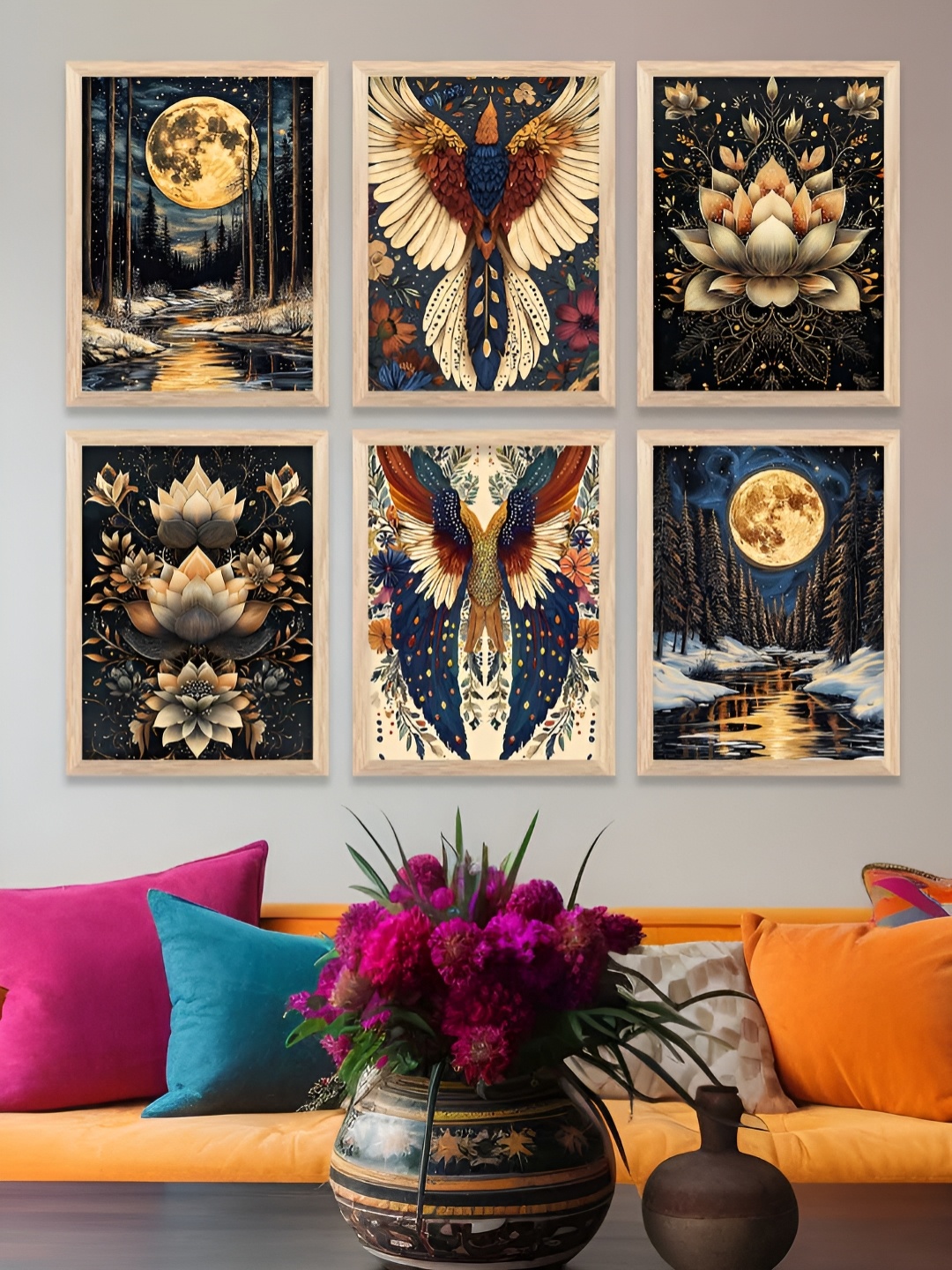 

Kotart Brown & Blue 6 and more Piece Wood Other Wall Paintings