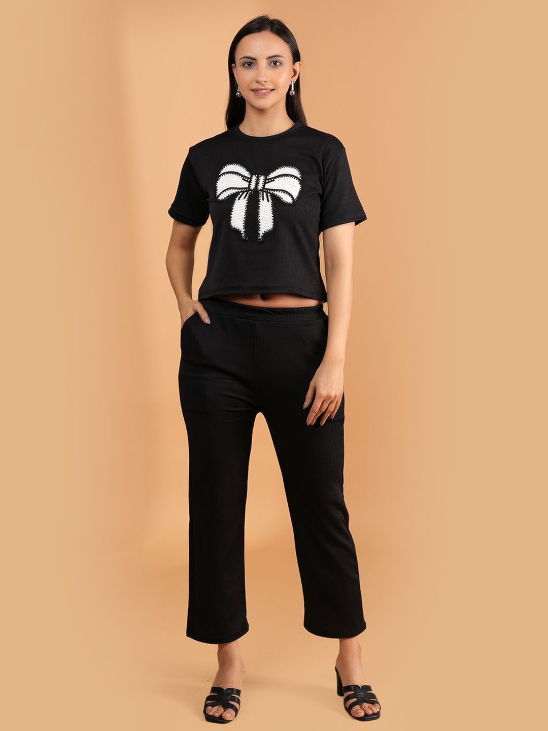 

Belfry Printed T-Shirt With Trousers Co-Ords, Black