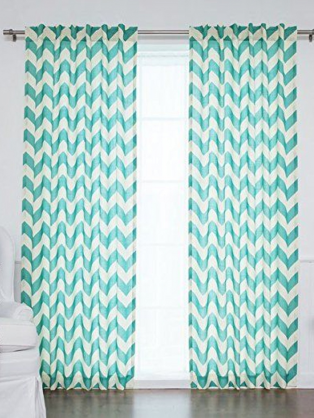 

Dekor World Multicoloured Set of 2 Sheer Door Curtain, Multi
