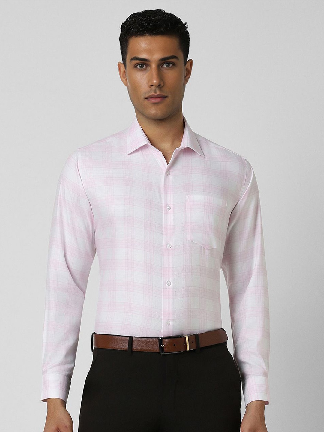 

Van Heusen Men Opaque Checked Formal Shirt, White