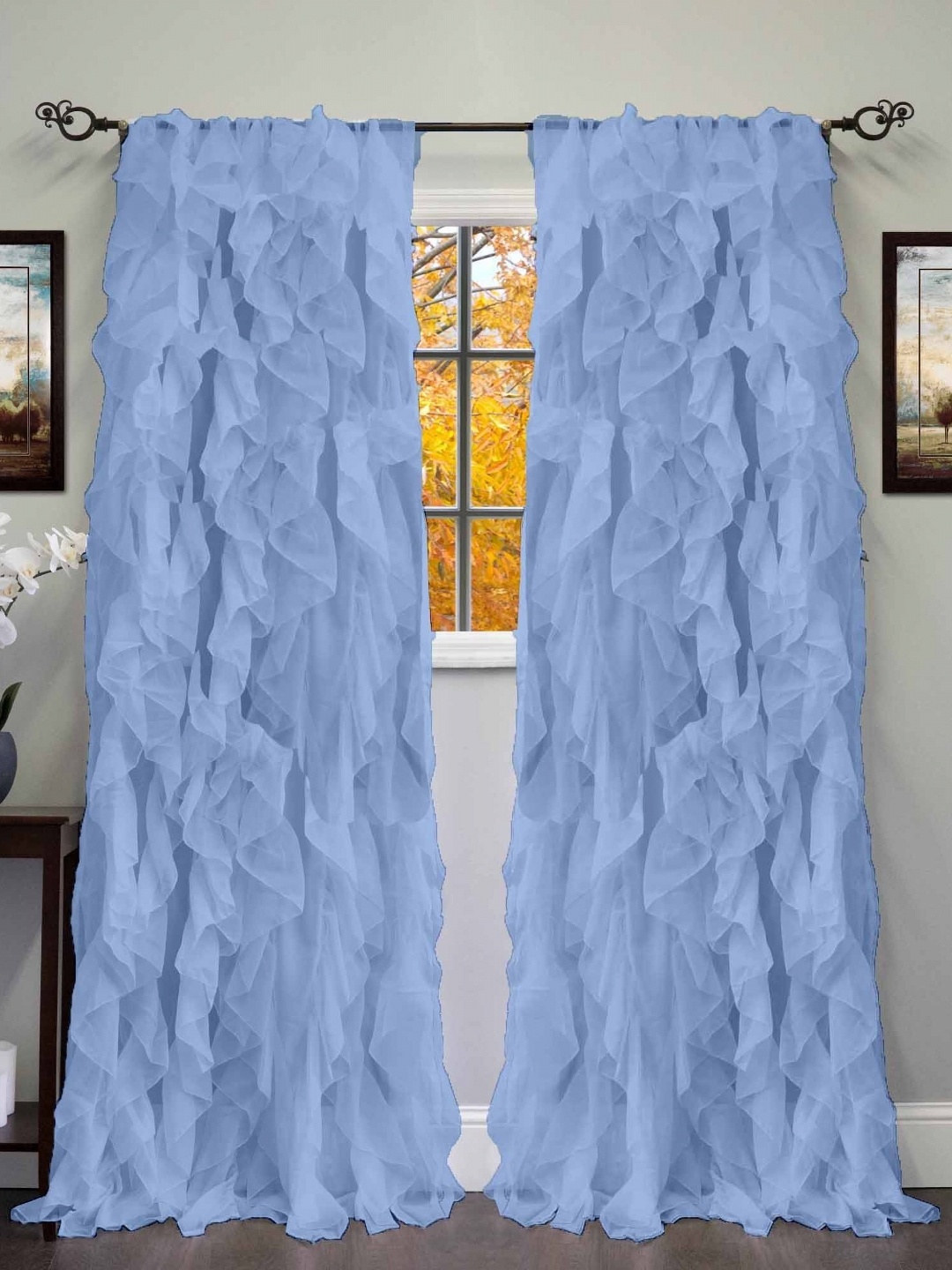 

Dekor World Multicoloured Set of 2 Sheer Long Door Curtain, Multi