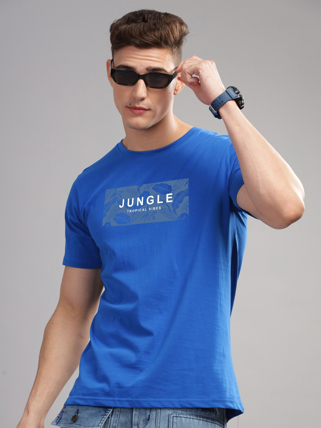 

ADRO Men Printed T-shirt, Blue