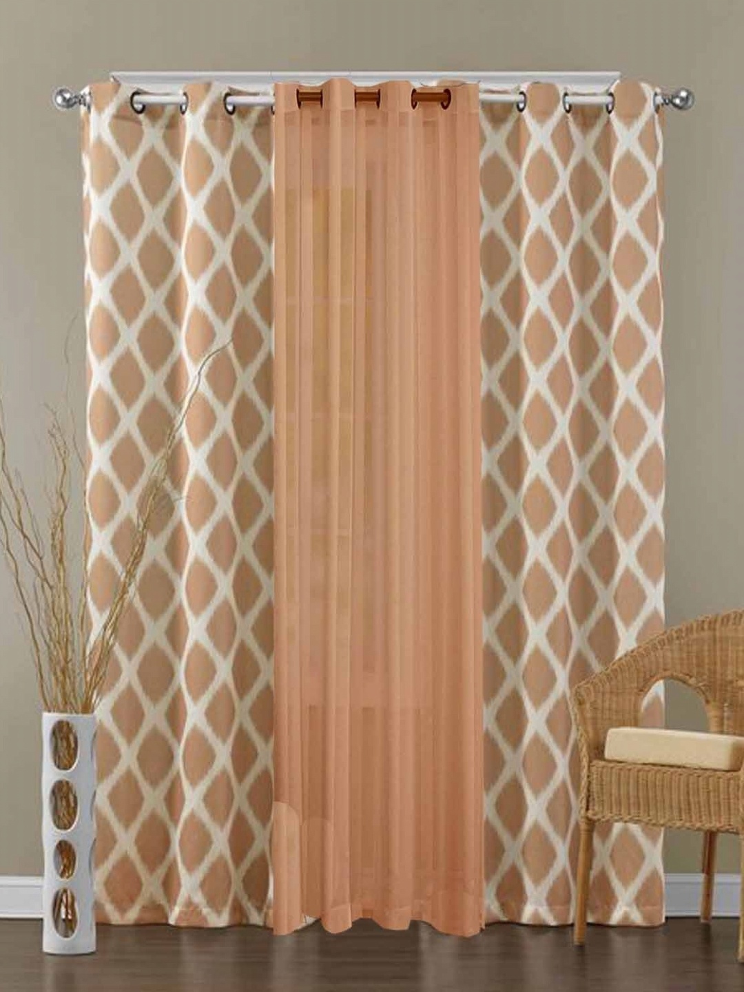 

Dekor World Multicoloured Set of 3 Door Curtain, Multi