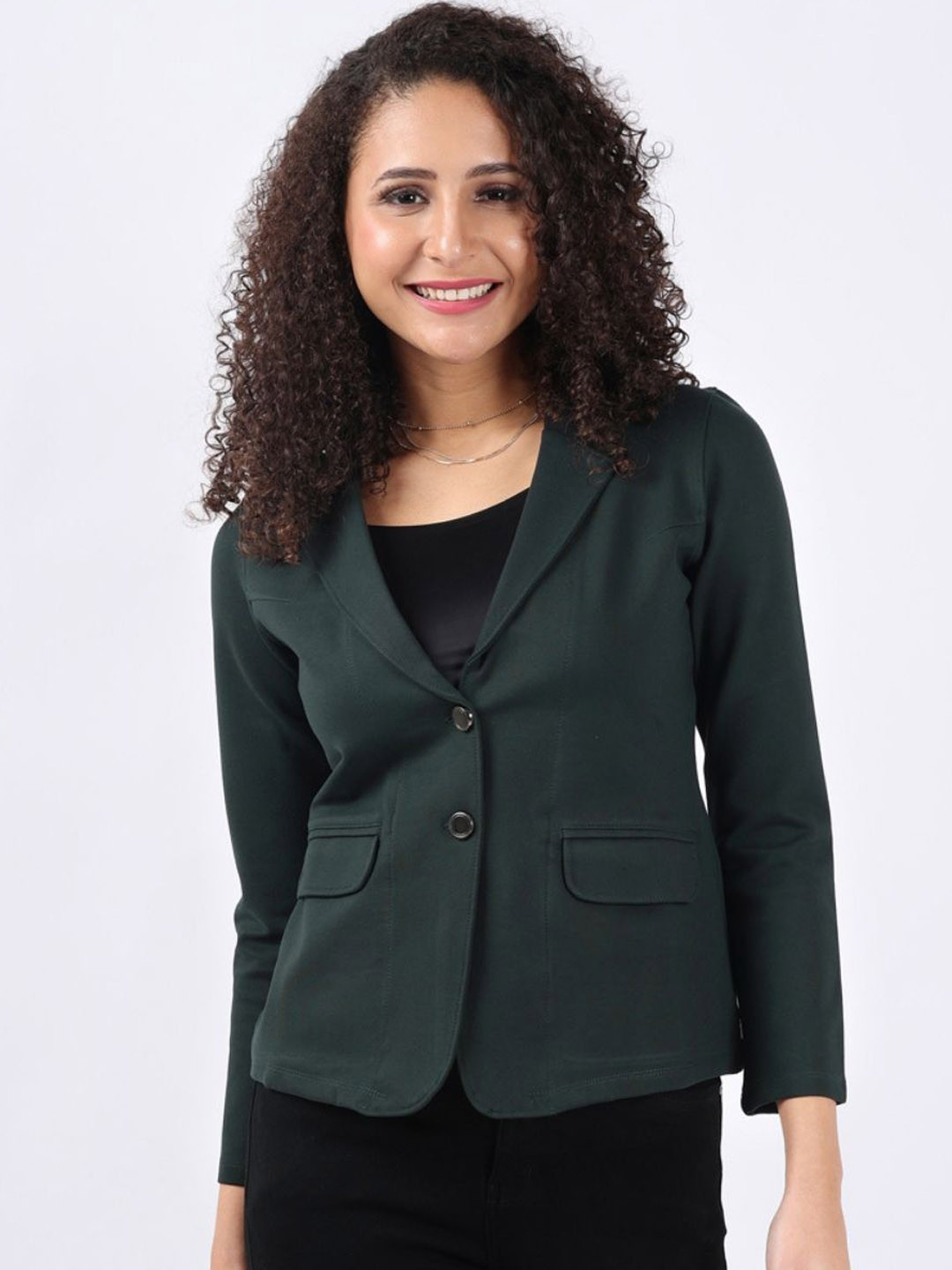 

Bonnaty Notched Lapel Single-Breasted Slim Fit Blazer, Green