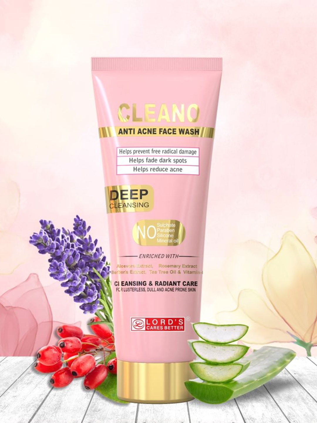 

Lord's Cares Better Cleano Anti Acne Face Wash For Deep Cleansing - 50 ml, Pink