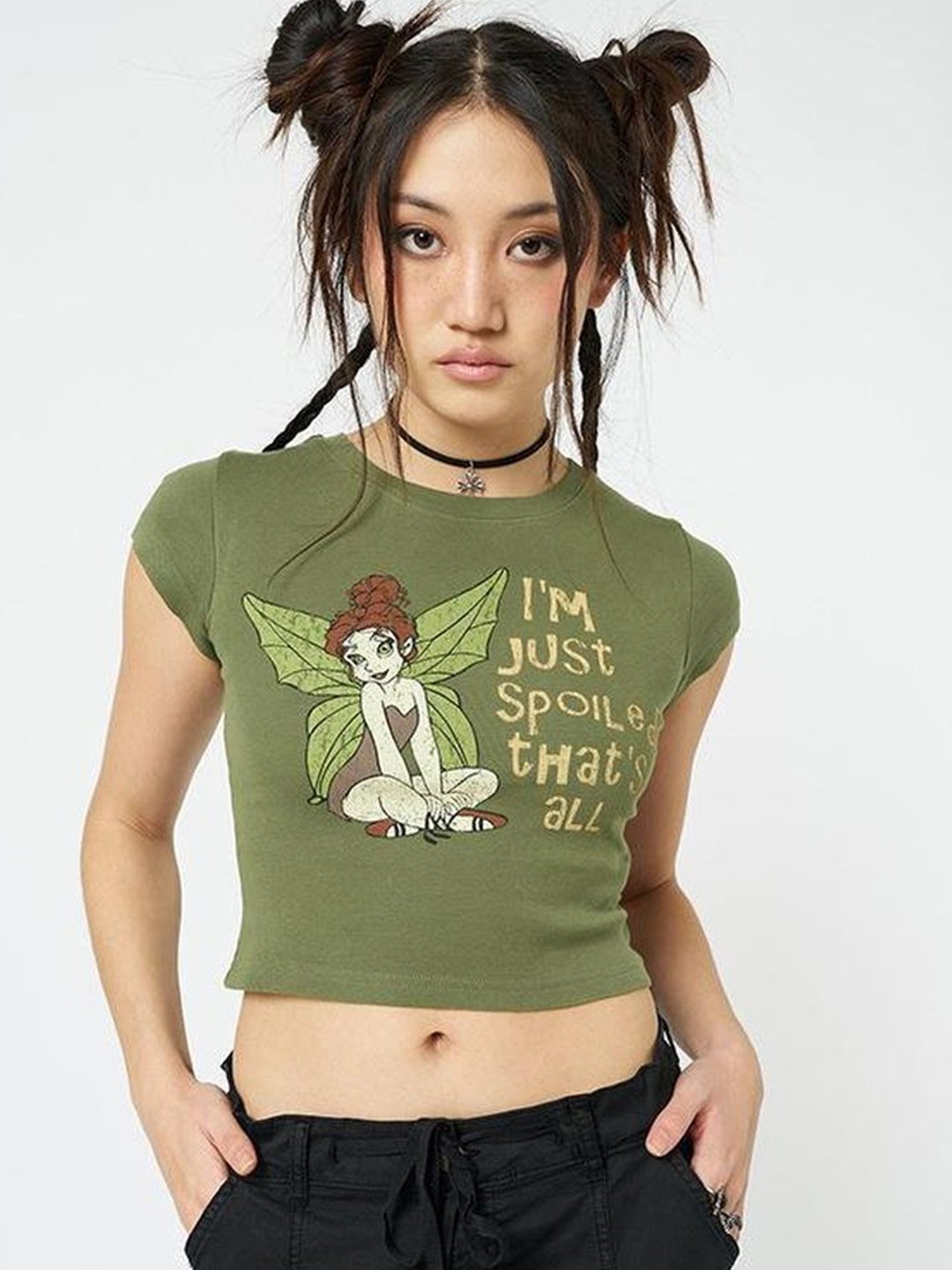 

LULU & SKY Print Crop Top, Green