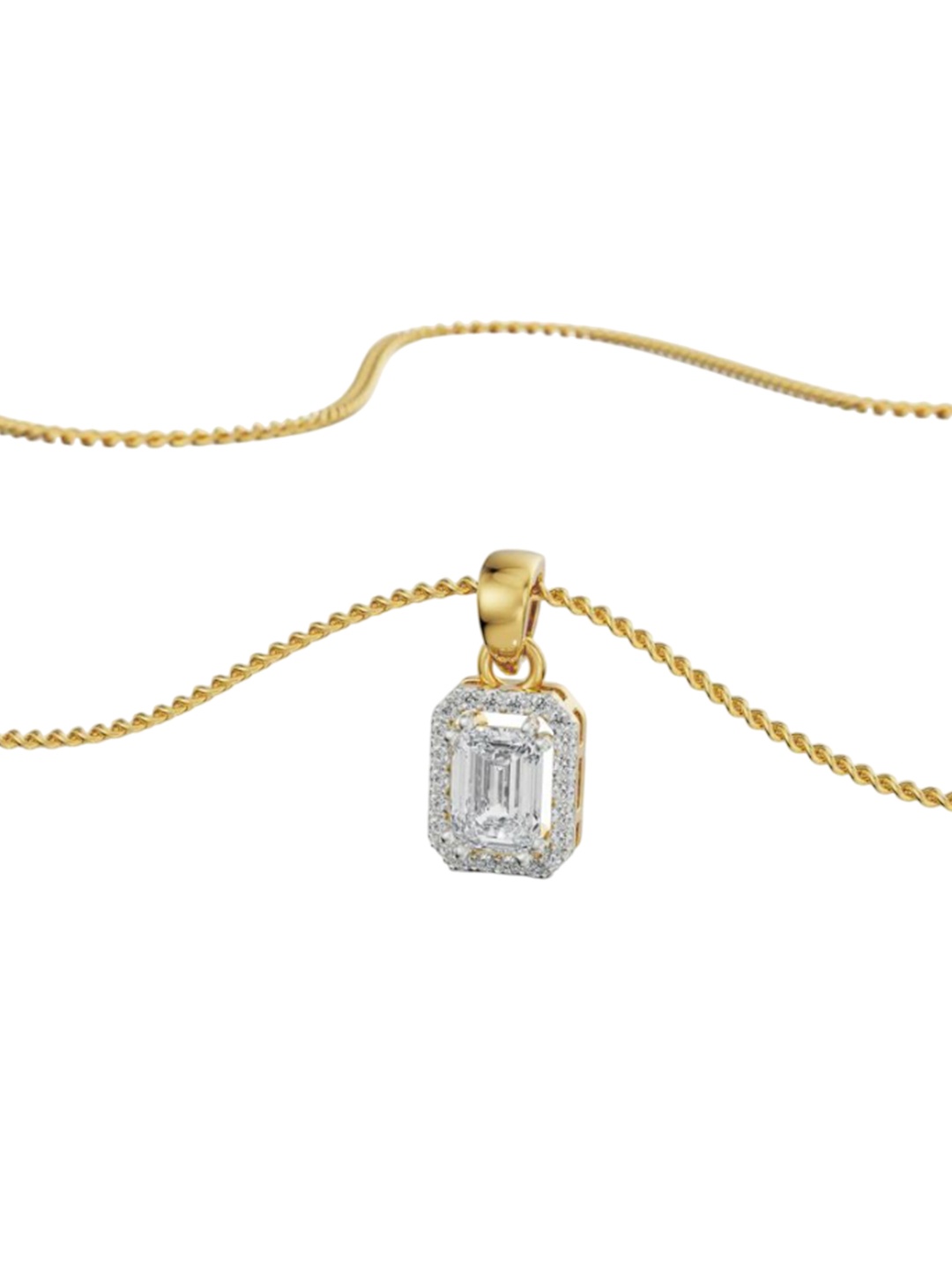 

Emori 2 CT Picasa Emerald Lab Diamond Pendant, Gold