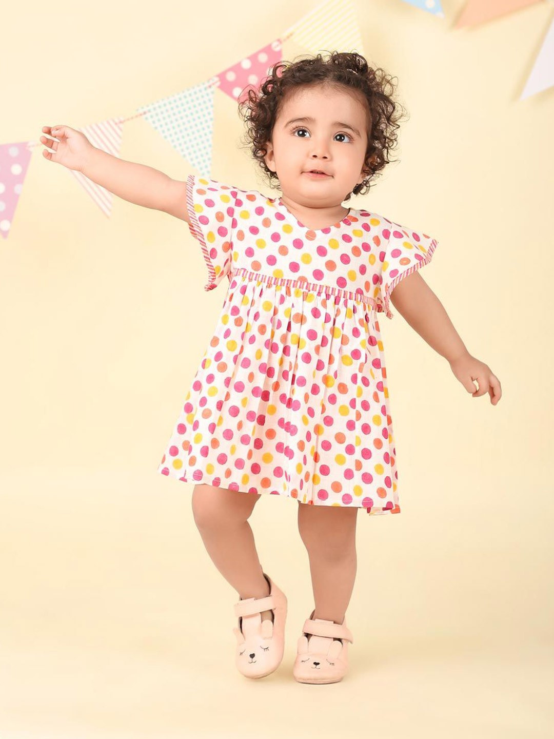 

Fabindia Polka Dot Print A-Line Dress, Multi