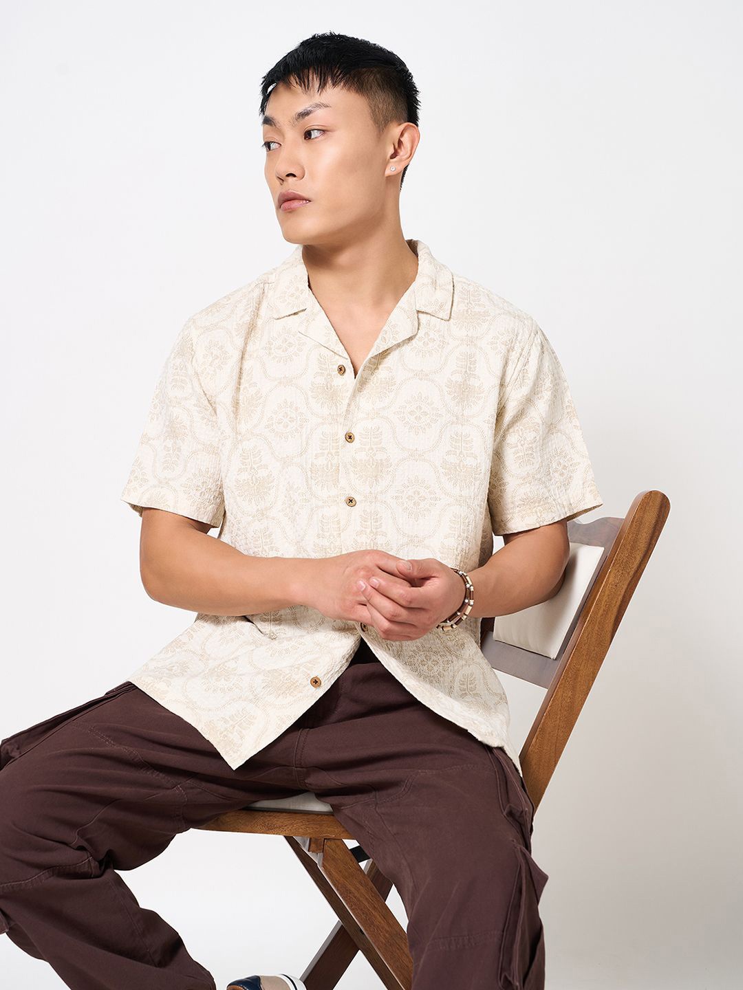 

7 Alt by Pantaloons Men Printed Casual Shirt, Silver