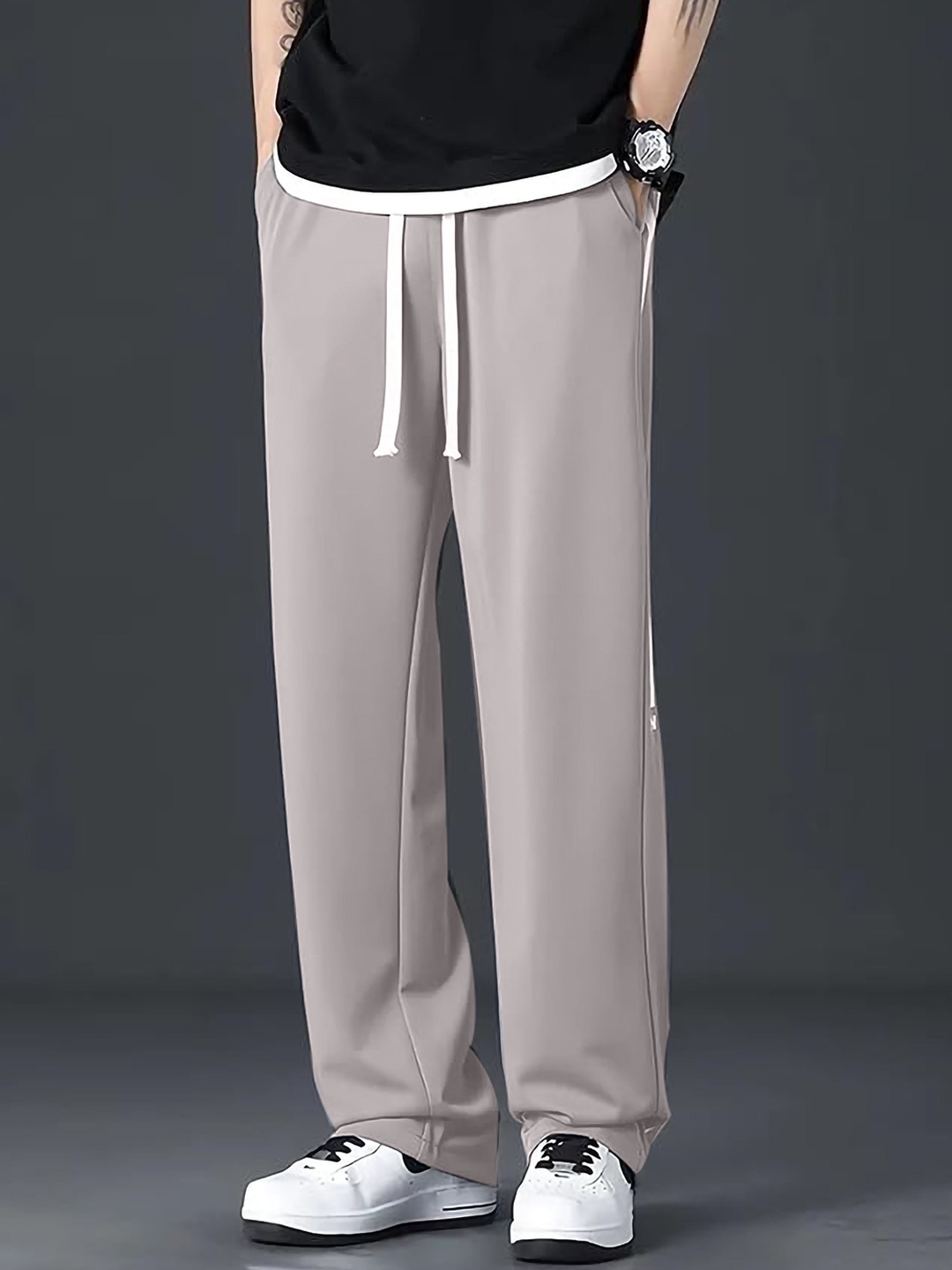 

MACK JONNEY Men Mid Rise Track Pant, Grey