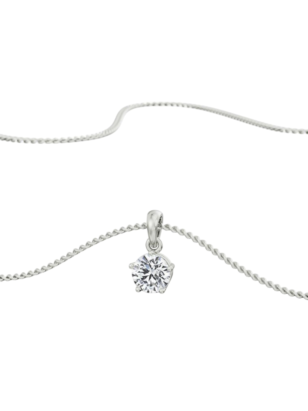 

Emori 2 CT Bright Round Lab Grown Diamond Pendant, Silver